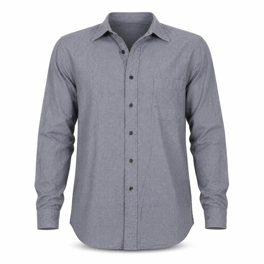 Van Heusen Men Grey 15.5 Regular Fit Cotton Long Sleeve Button-Up Shirt