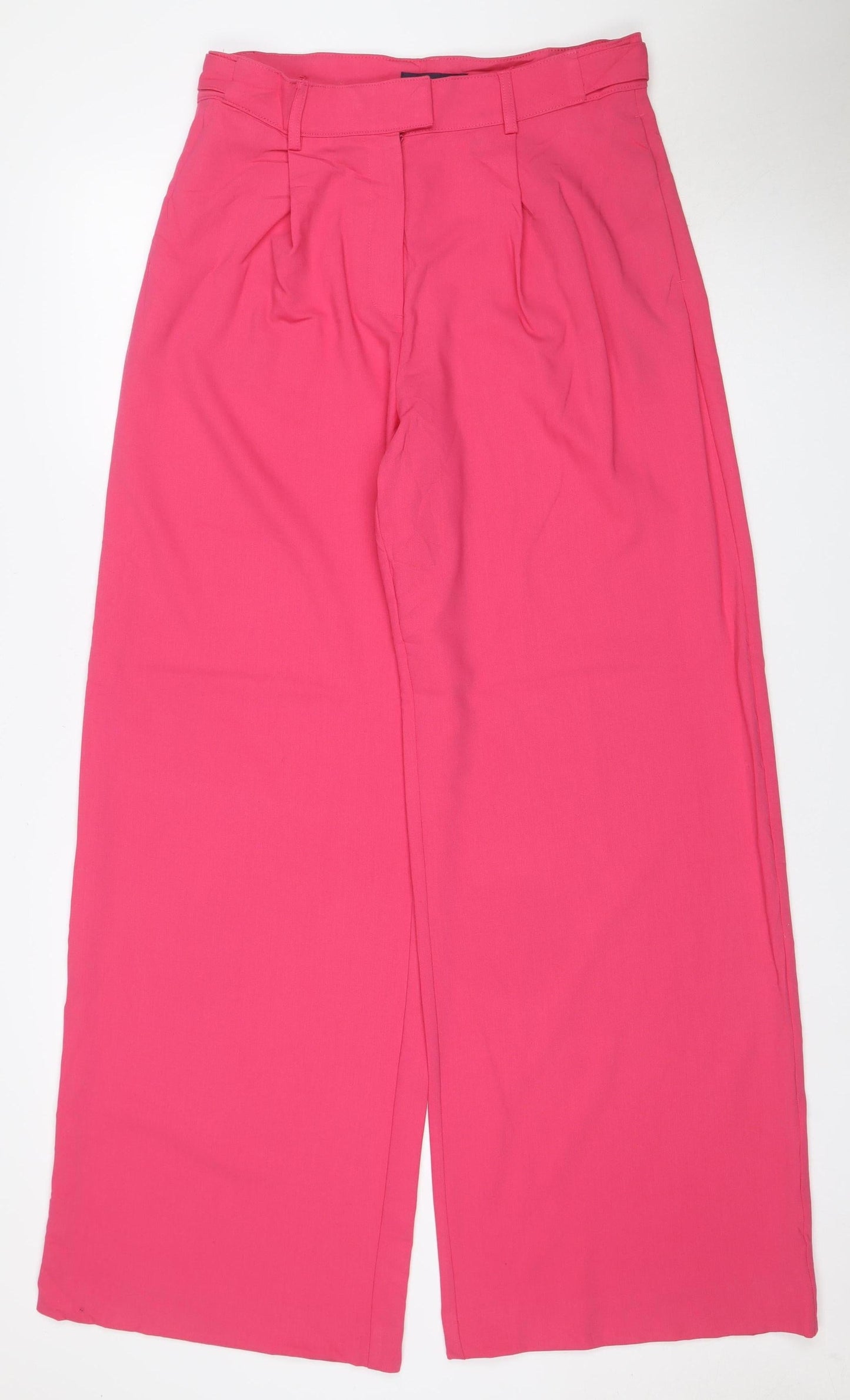 Marks & Spencer Women’s Pink Size 12 Long Wide-Leg Trousers