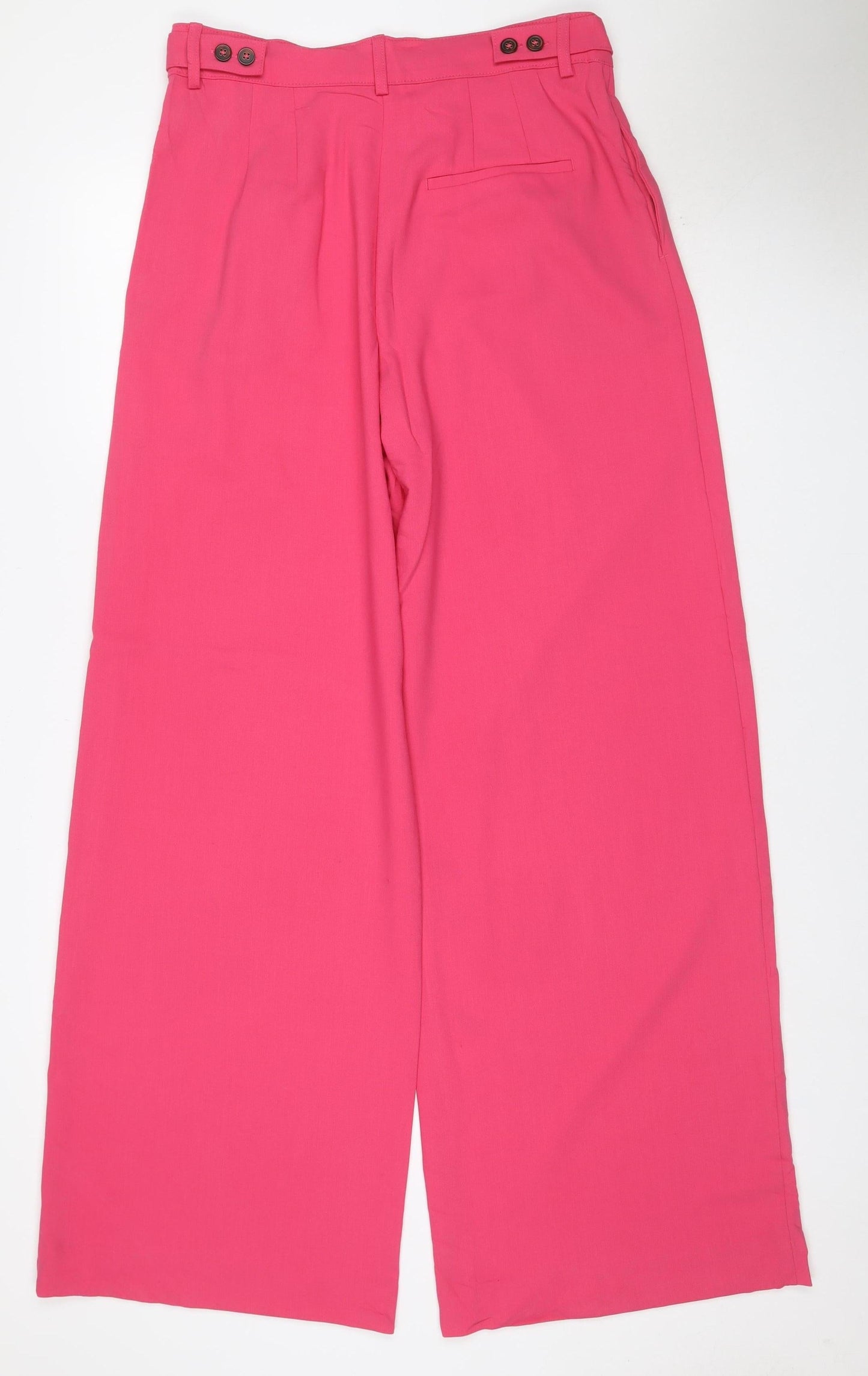 Marks & Spencer Women’s Pink Size 12 Long Wide-Leg Trousers