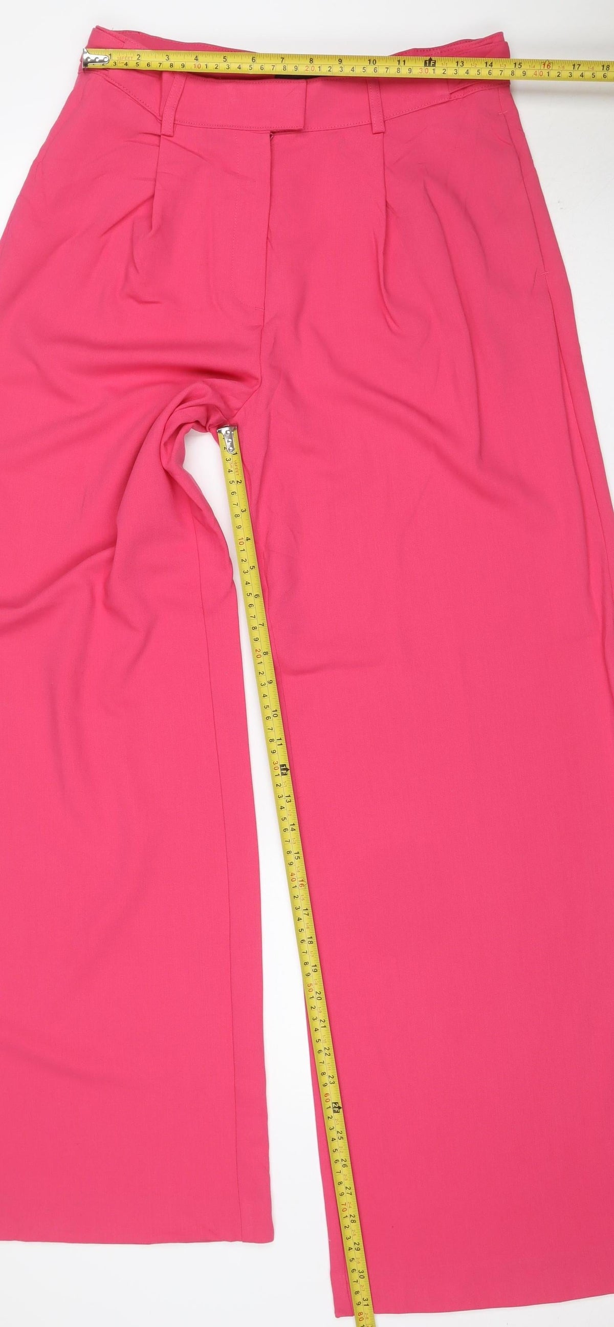 Marks & Spencer Women’s Pink Size 12 Long Wide-Leg Trousers
