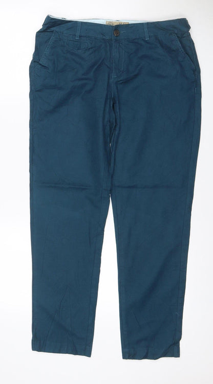 FatFace Women’s Blue Size 12 Straight Linen Blend Jeans