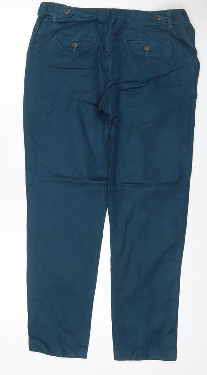 FatFace Women’s Blue Size 12 Straight Linen Blend Jeans