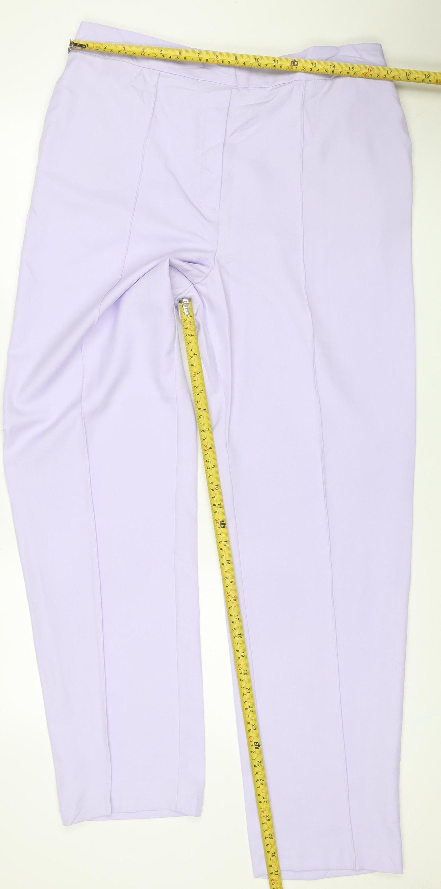 Marks & Spencer Womens Purple UK 16 Elastic Waist Straight Trousers