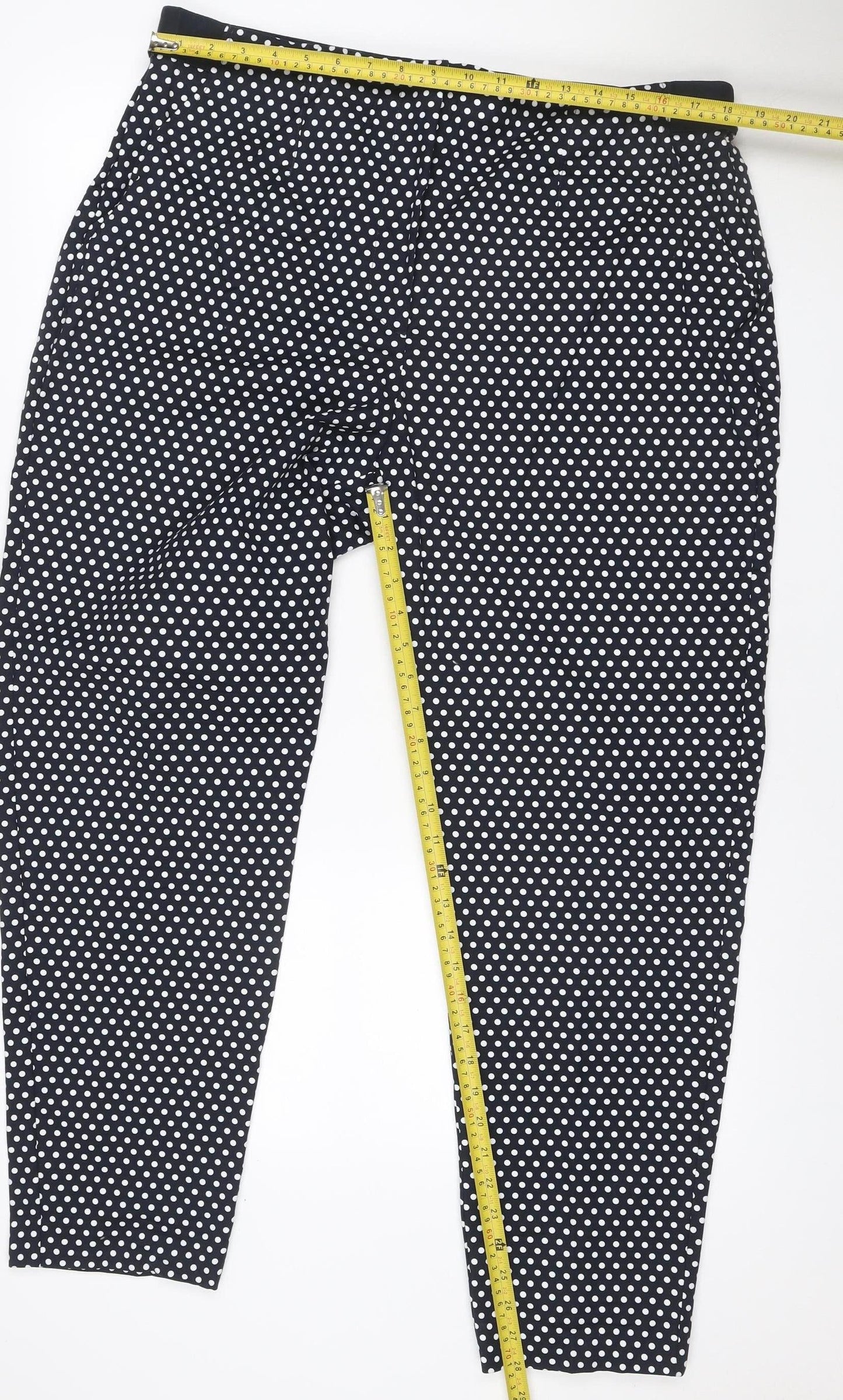 Marks & Spencer Collection Women’s Black White Polka Dot Straight Trousers UK 20