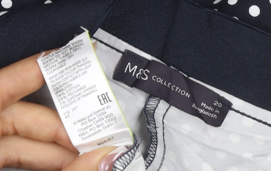 Marks & Spencer Collection Women’s Black White Polka Dot Straight Trousers UK 20