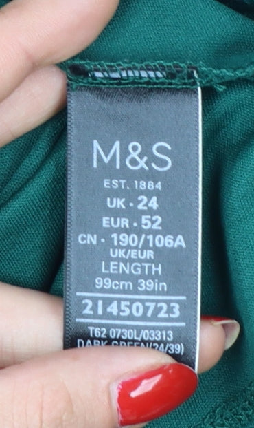 Marks & Spencer Women Green UK 24 Per Una Pleated Maxi Skirt