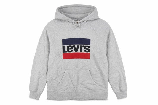 Levi's Men Grey M Pullover Hoodie Logo Graphic Cotton