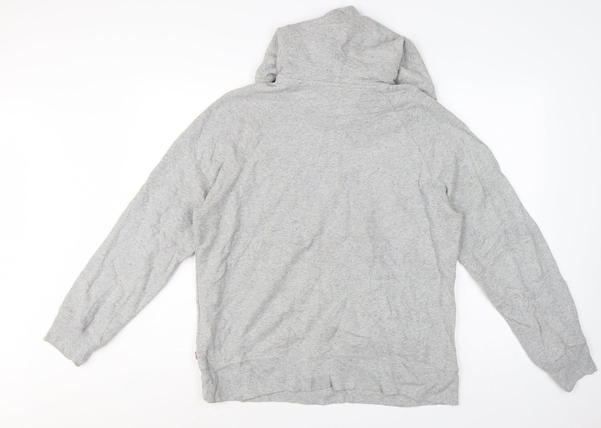 Levi's Men Grey M Pullover Hoodie Logo Graphic Cotton