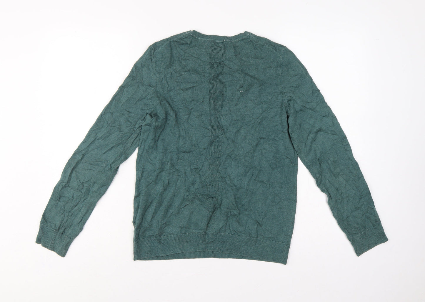 Gap Women's Green L 100% Merino Wool Crew Neck Fine Knit Pullover