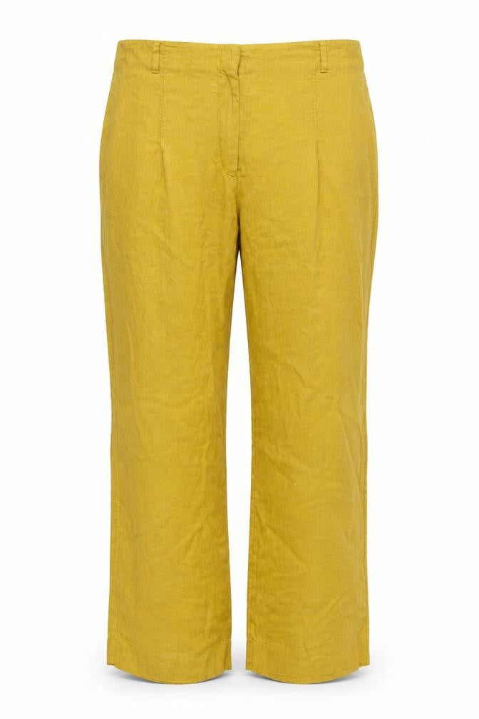 Marks & Spencer Autograph Women Yellow Linen Straight Trousers UK 18