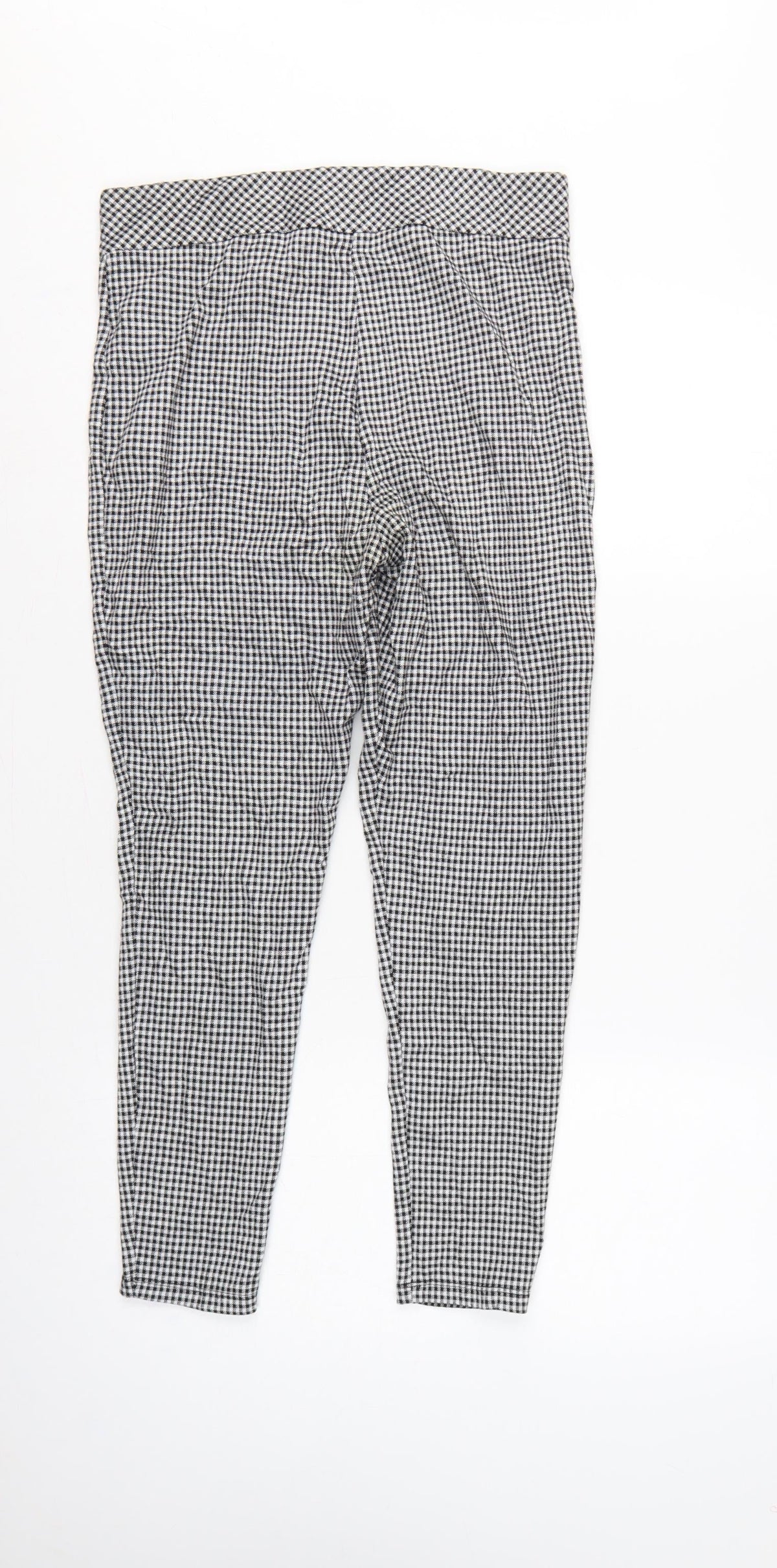 Marks & Spencer Women Black Check Zip Pocket Leggings UK 12 Short