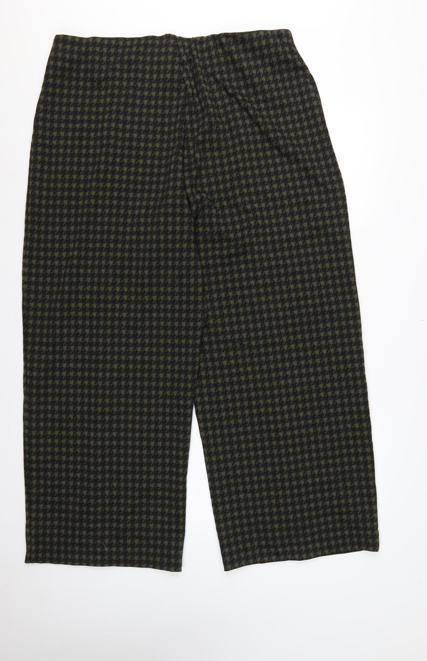 Marks & Spencer Women’s Green Black Size 20 High Rise Wide Leg Geometric Trousers