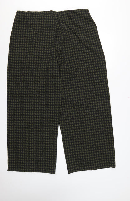 Marks & Spencer Women’s Green Black Size 20 High Rise Wide Leg Geometric Trousers