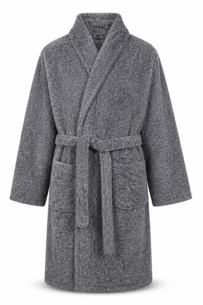 Marks and Spencer Men Grey S Fleece Belted Dressing Gown Robe