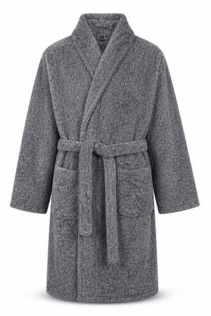 Marks and Spencer Men Grey S Fleece Belted Dressing Gown Robe