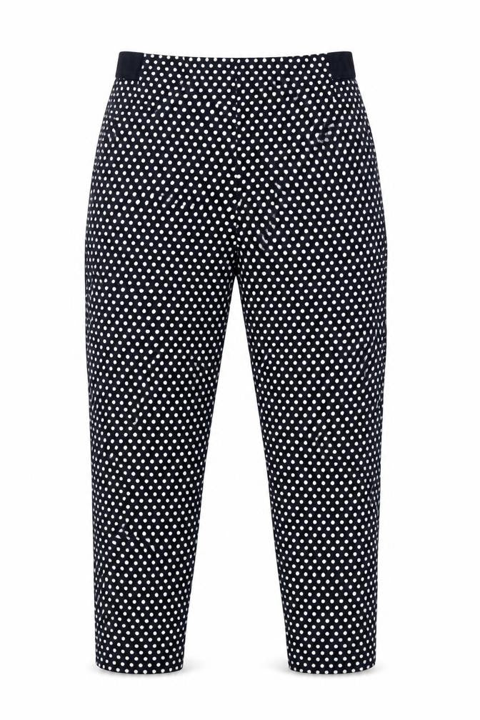 Marks & Spencer Women’s Blue Polka Dot Tapered Trousers UK 8 Short