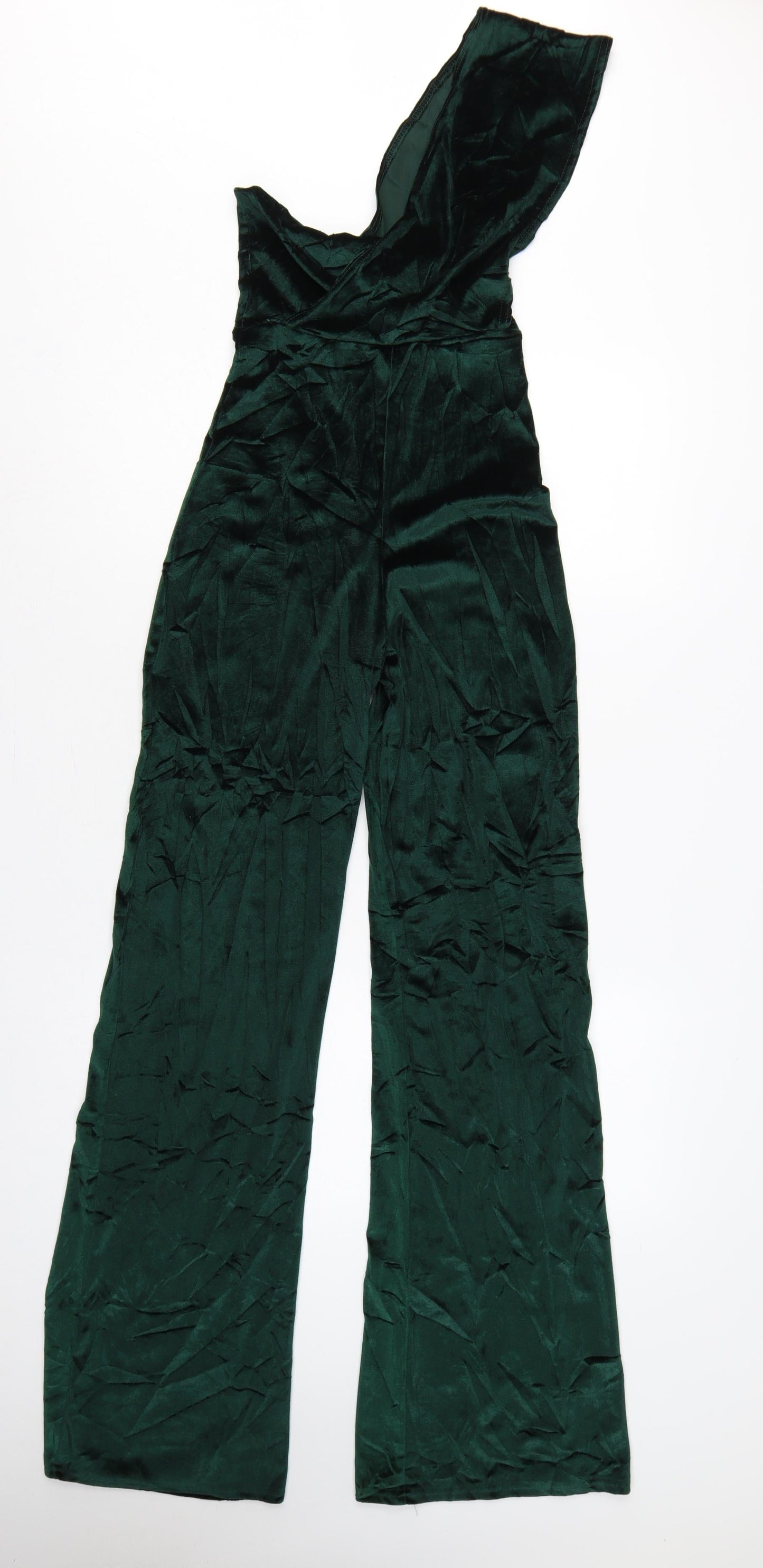 PrettyLittleThing Women Green UK 6 One Shoulder Wide Leg Jumpsuit