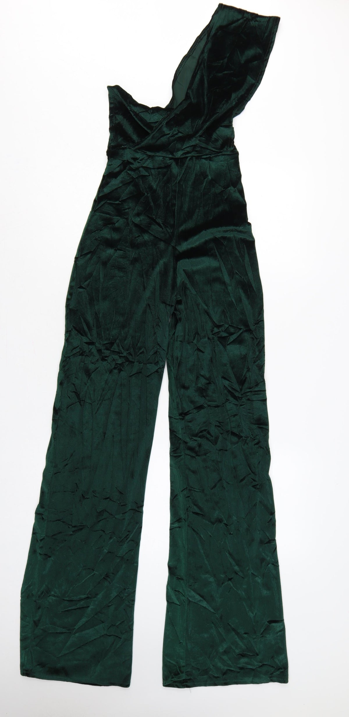 PRETTYLITTLETHING Women Green UK 6 One Shoulder Wide Leg Jumpsuit
