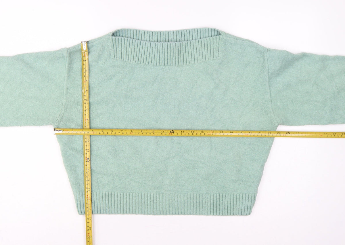 & Other Stories Women's Mint Green M Mock Neck Knit Pullover Jumper