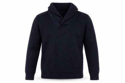 Polo Ralph Lauren Men Blue M Shawl Collar Cotton Pullover Jumper