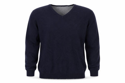 Marks & Spencer Men’s Blue XL V-Neck Cotton Cashmere Pullover Jumper