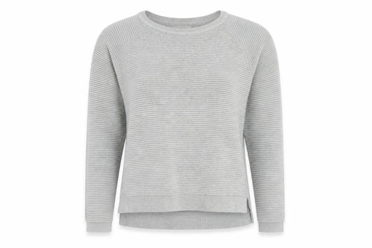 Front view of French Connection Women’s Grey XS Cotton Rib Knit Raglan jumper
