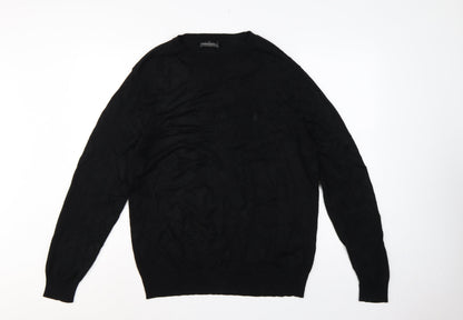 Additional front view of French Connection Men's Black XL Crew Neck Logo Knit jumper