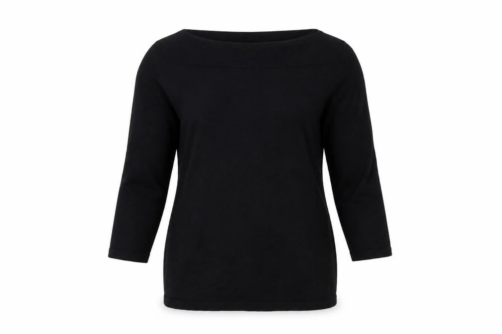 Next Women's Black UK 12 Boat Neck Long Sleeve Knit Tunic Jumper