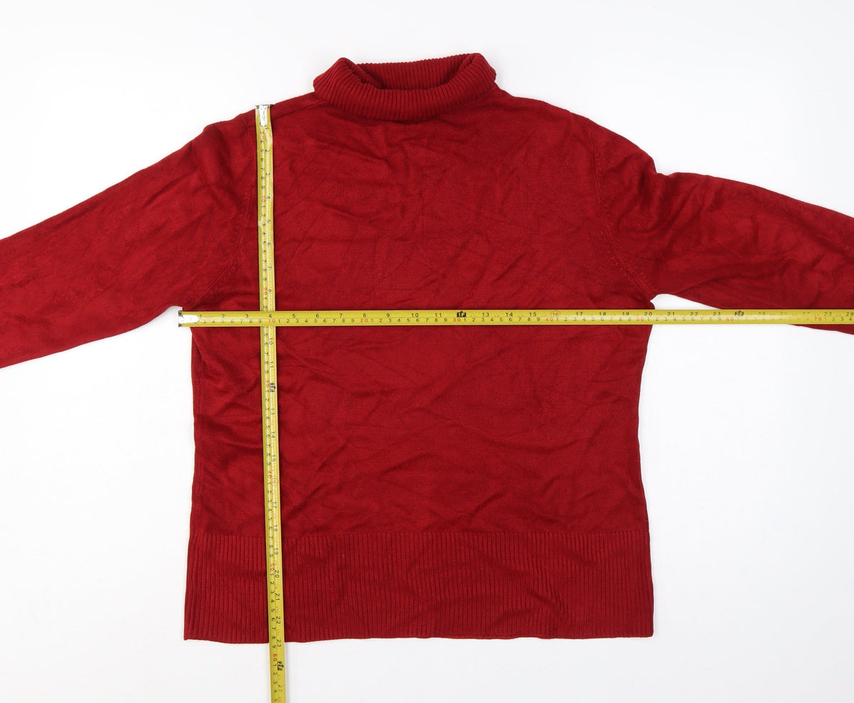 Debenhams Women’s Red Roll Neck Knit Pullover Jumper Size 16
