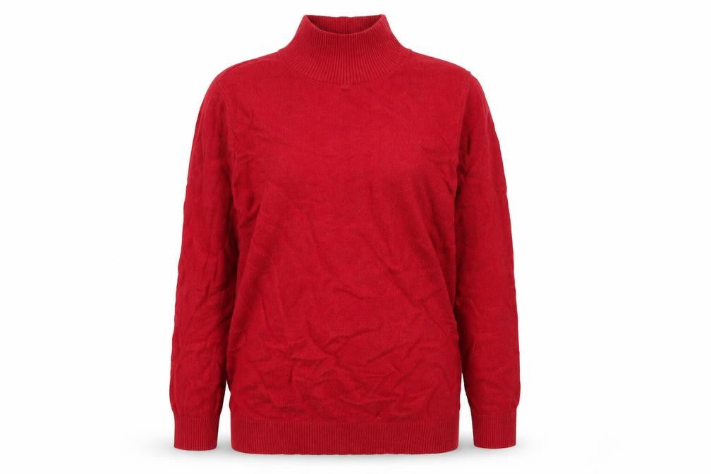 Wallis Women Red Angora Blend Roll Neck Knit Jumper UK 10 Long Sleeve