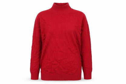 Wallis Women Red Angora Blend Roll Neck Knit Jumper UK 10 Long Sleeve