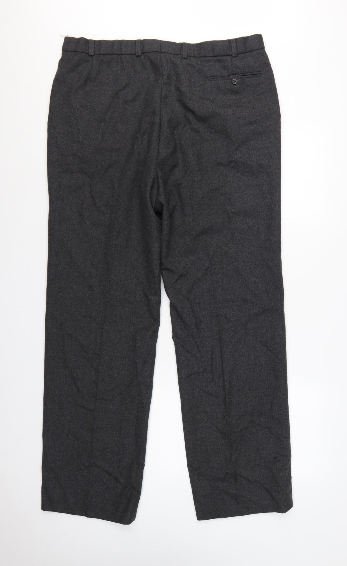 St Michael Men’s Grey Wool Blend Dress Trousers 40in 33in Leg Vintage