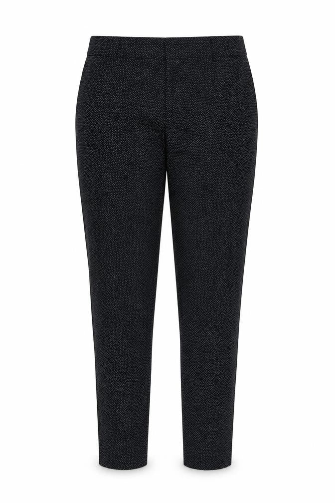 Mango Women Black Polka Dot UK 12 Tapered Dress Trousers Stretch