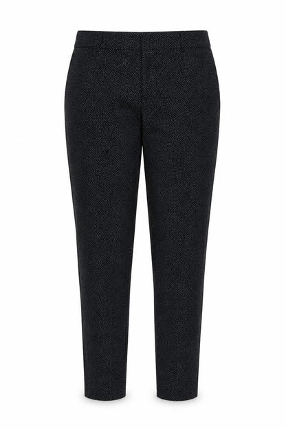 Mango Women Black Polka Dot UK 12 Tapered Dress Trousers Stretch
