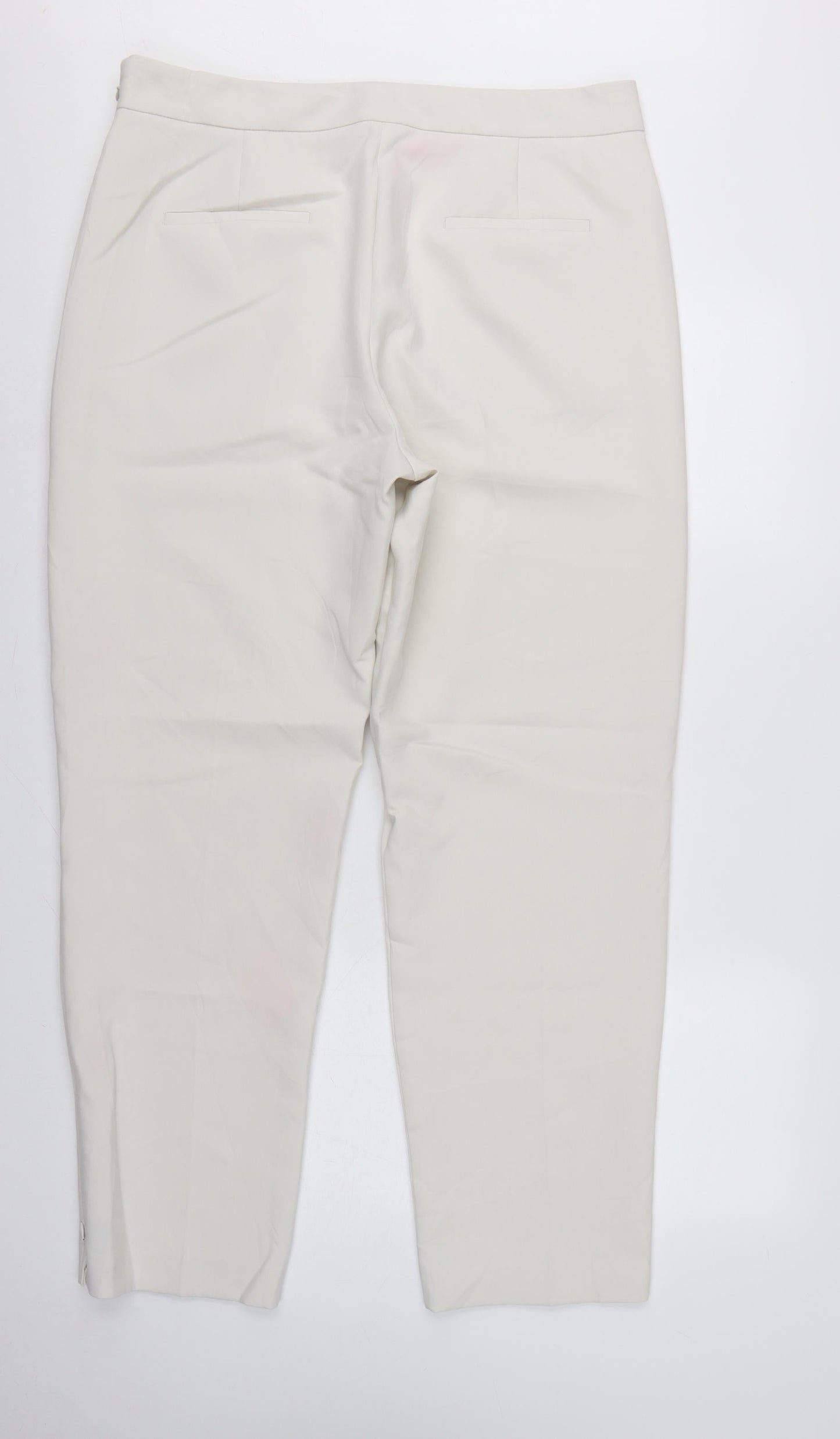 Marks & Spencer Women Ivory Size 18 Long Tailored Straight Leg Dress Trousers