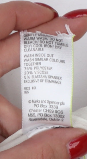 Marks & Spencer Women Ivory Size 18 Long Tailored Straight Leg Dress Trousers