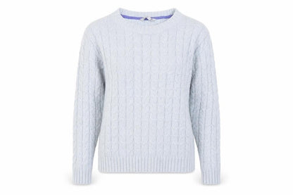 Crew Clothing Women Blue UK 14 Cable-Knit Crew Neck Jumper