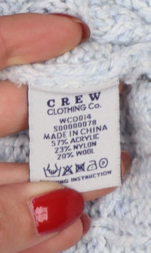Crew Clothing Women Blue UK 14 Cable-Knit Crew Neck Jumper