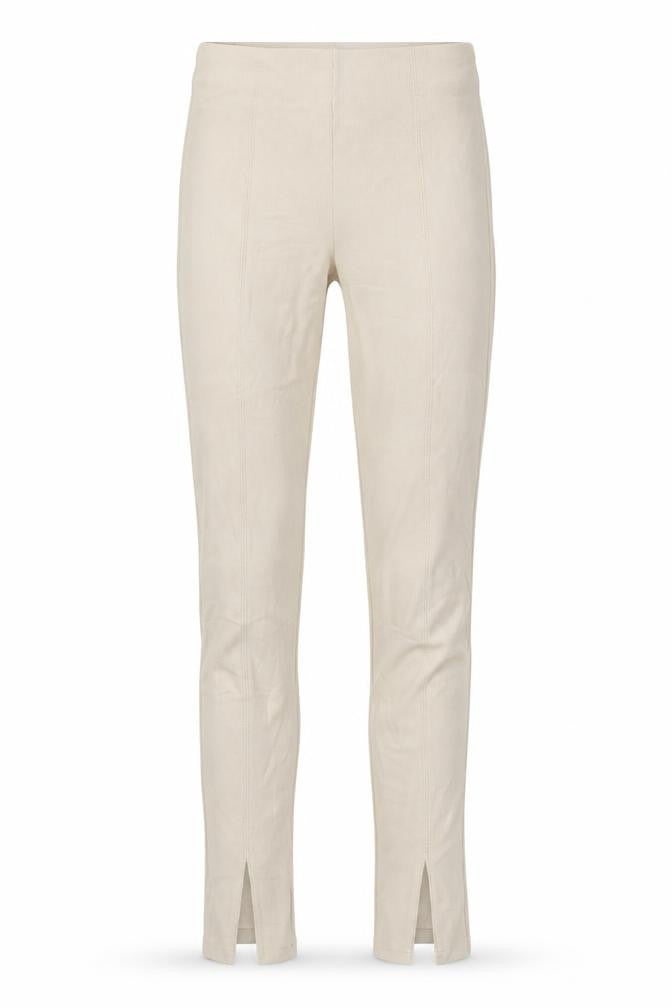 Stradivarius Women Beige S Ribbed High Rise Zip Hem Stretch Leggings