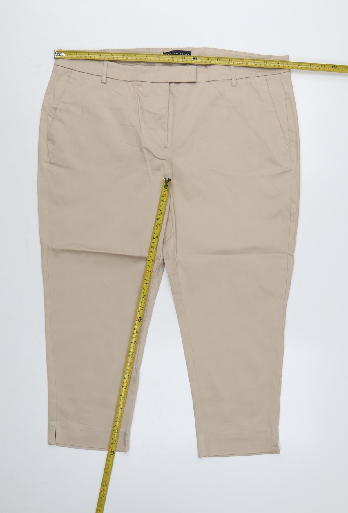 Marks & Spencer Women’s Beige UK 20 Short Tapered Tailored Trousers