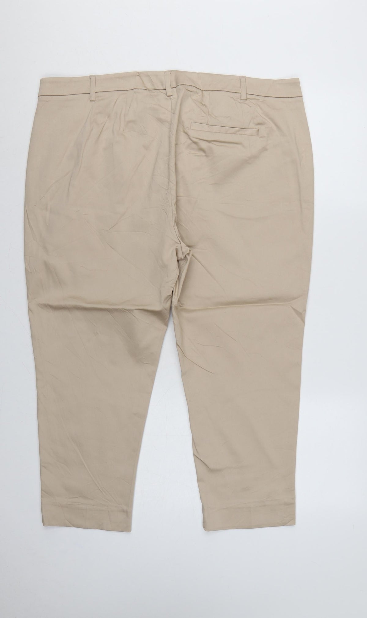 Marks & Spencer Women’s Beige UK 20 Short Tapered Tailored Trousers