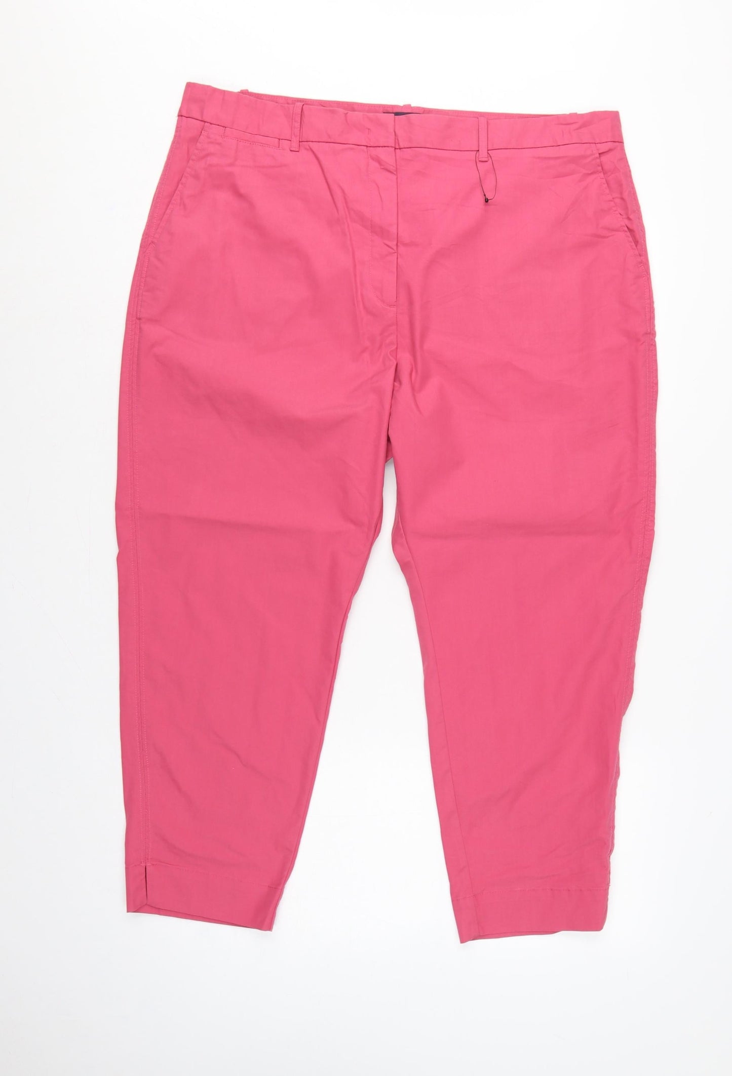 Marks & Spencer Women Pink Size 20 Short Tapered Chino Trousers