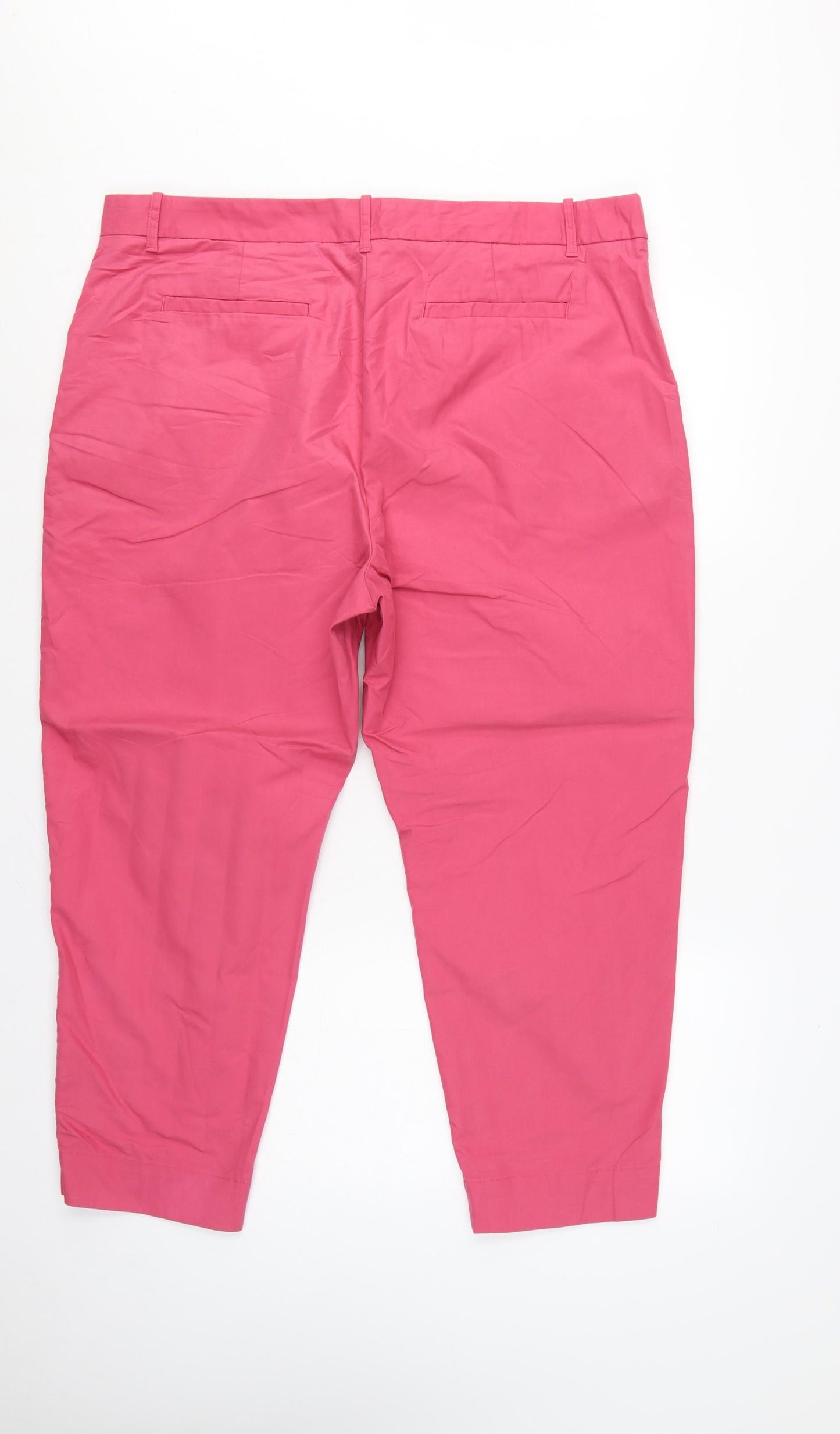 Marks & Spencer Women Pink Size 20 Short Tapered Chino Trousers