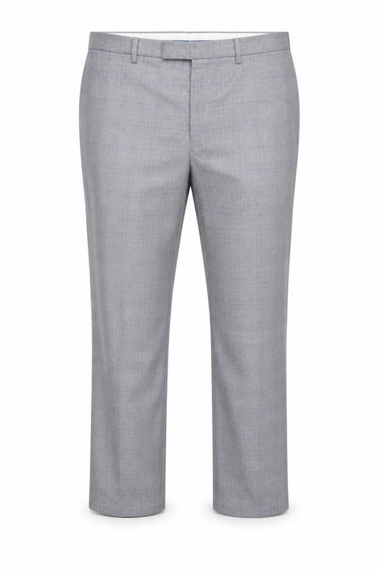 Marks & Spencer Men's Grey 42 Regular Fit Check Dress Trousers