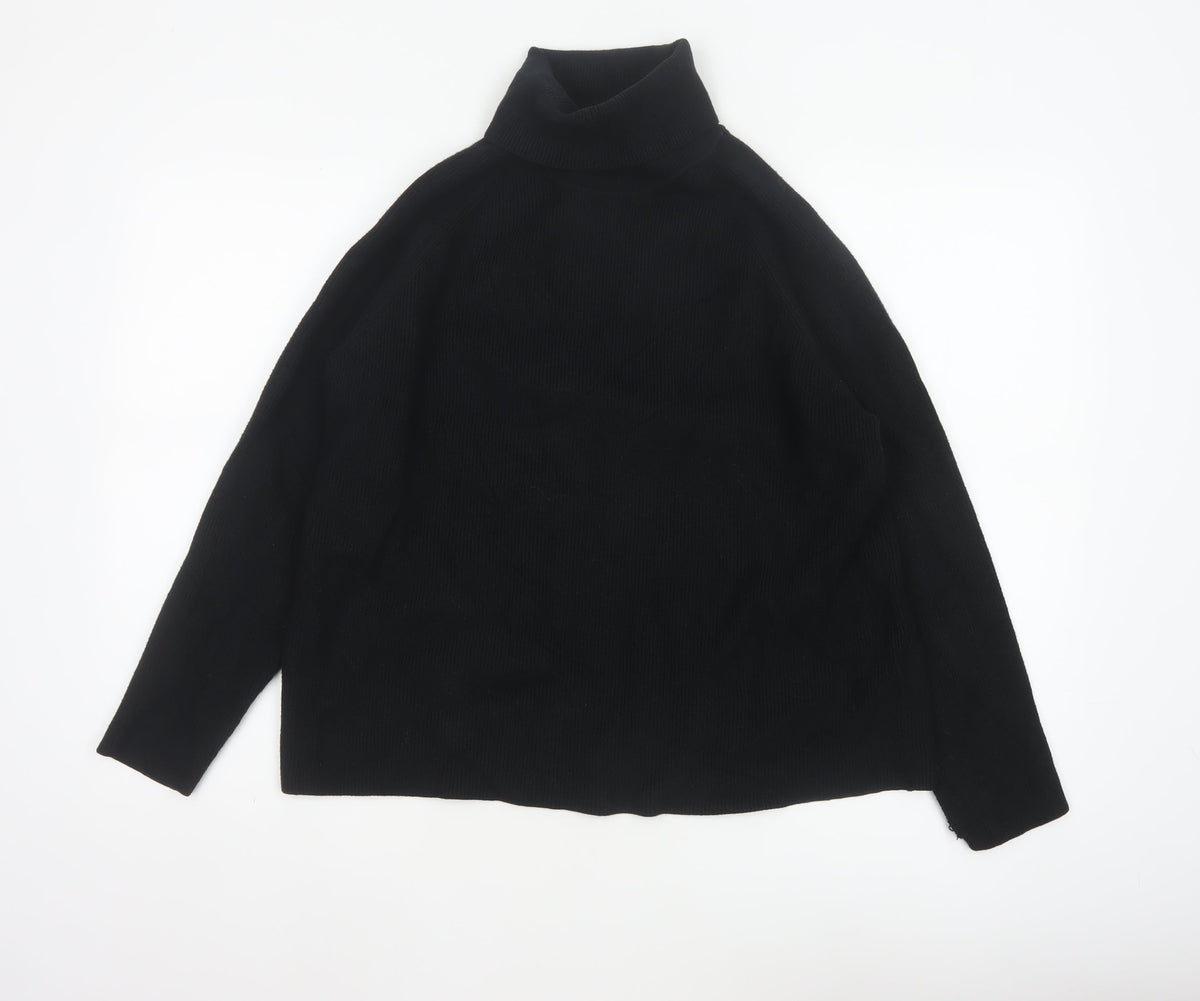 Marks & Spencer Women's Black L Roll Neck Knit Pullover Jumper