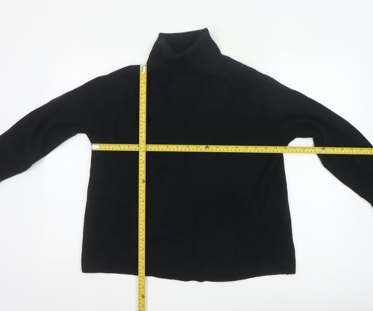 Marks & Spencer Women's Black L Roll Neck Knit Pullover Jumper