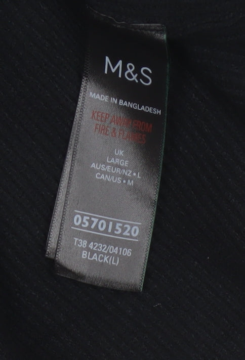 Marks & Spencer Women's Black L Roll Neck Knit Pullover Jumper