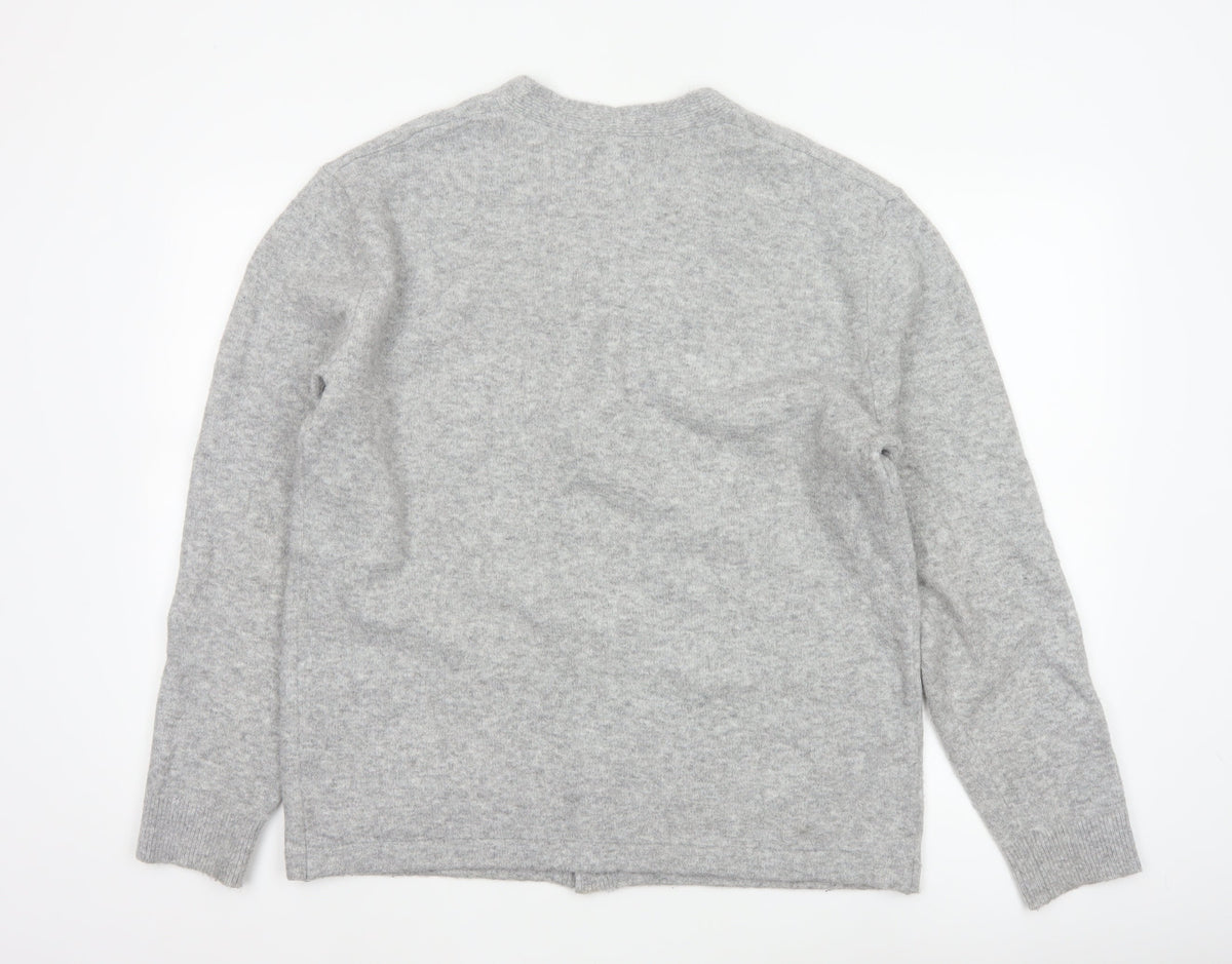 GAP Men’s Grey M V-Neck Button Knit Cardigan Pockets