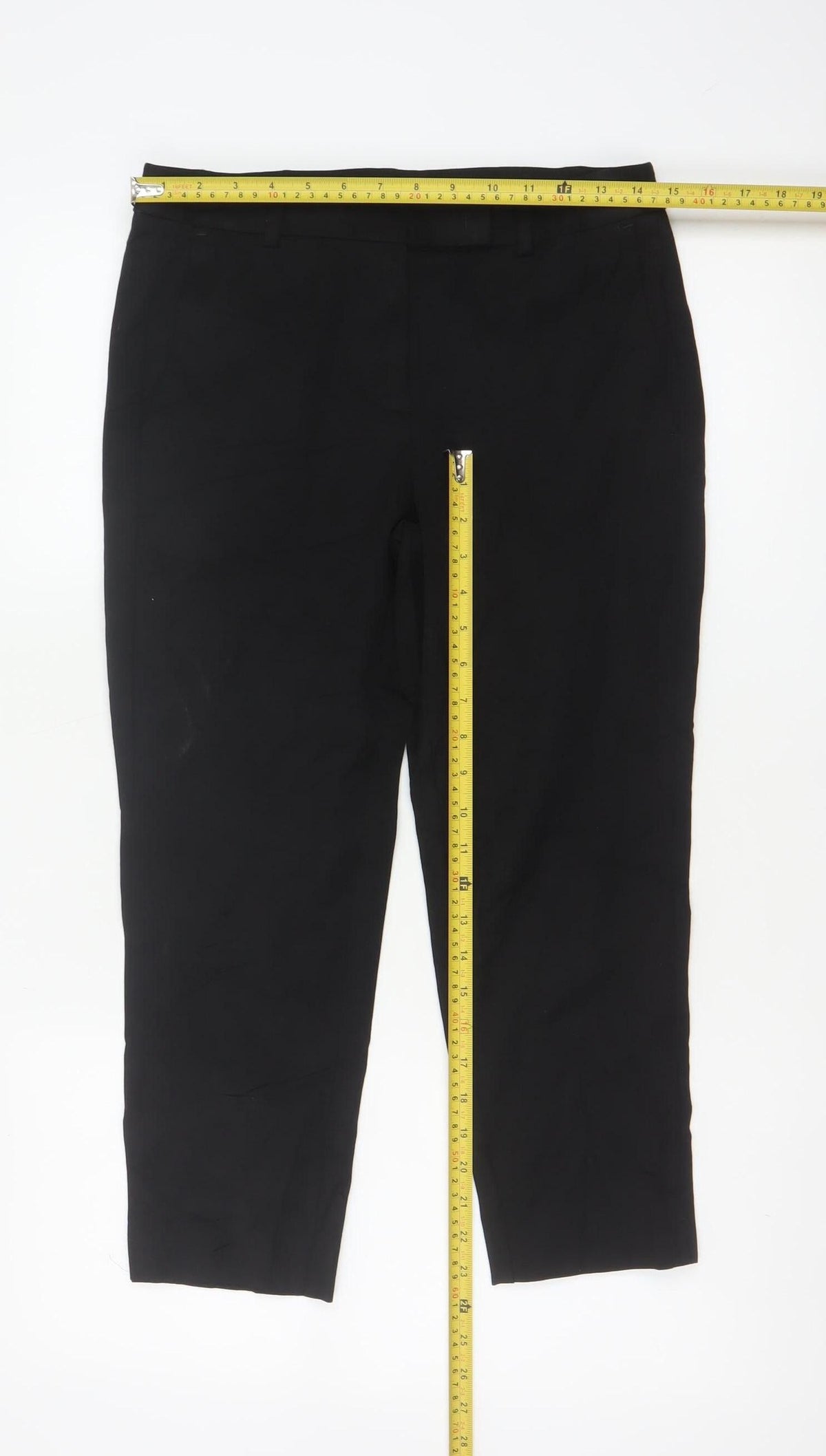 Marks & Spencer Women Black UK 10 Tapered Tailored Work Trousers
