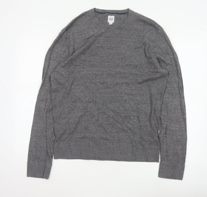Gap Men’s Grey M Crew Neck Cotton Blend Knit Pullover Jumper